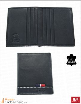 RFID NFC geschützte Geldbörse von HJP Pfeifle, Midigröße, Hochformat, 6 Kartenfächer, 2 Steckfächer, 1 Scheinfach 60957, schwarz